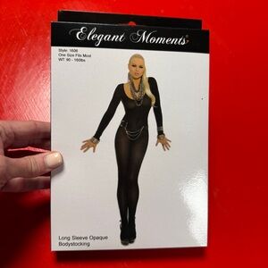 NWT Long Sleeve Body Stocking Crotchless Black